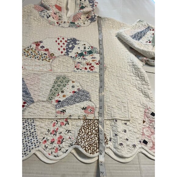 Sun printed padded Quilted Patchwork Hooded sweatshirt XL Cotton boho hoddie. - Picture 10 of 11